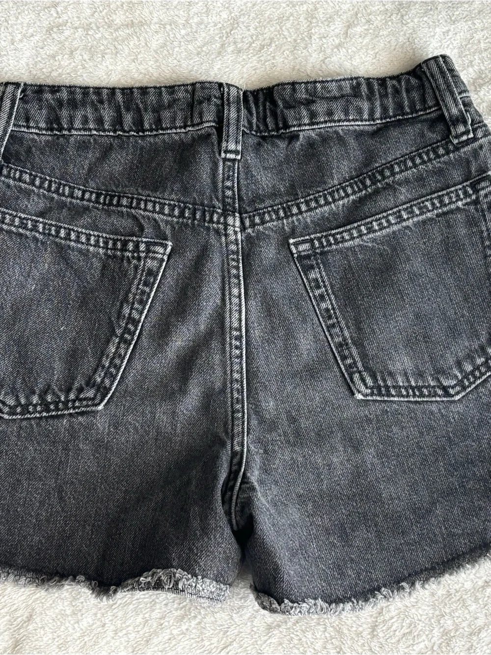 GAP Black Washed Denim Frayed Hem Shorts